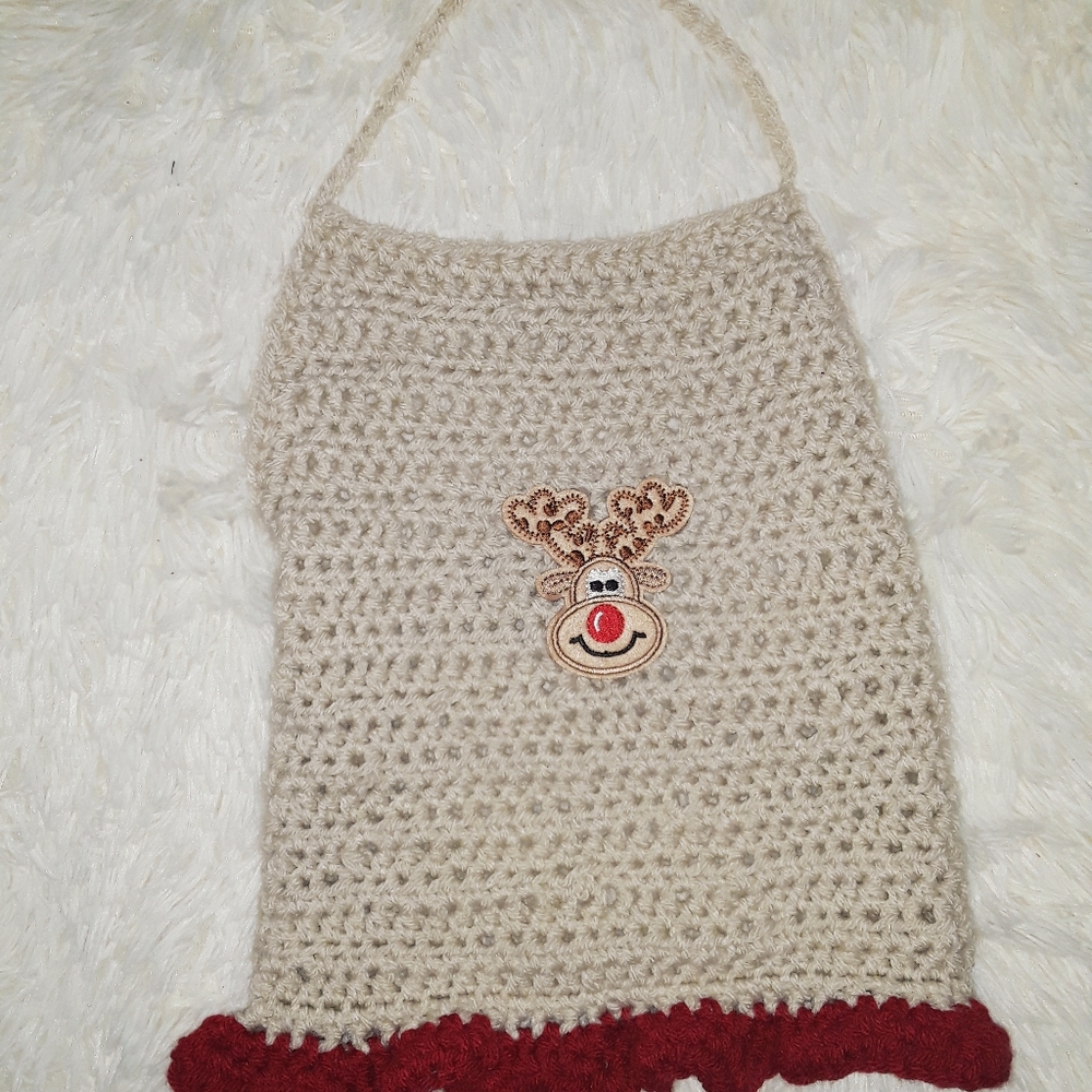 Reindeer Christmas chrochet yarn halter top